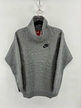 Nike Gray Quilted Cowl Neck Sweater
